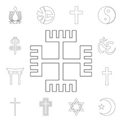 religion symbol, gnosticism outline icon. element of religion symbol illustration. signs and symbols icon can be used for web, logo, mobile app, ui, ux