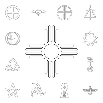 religion symbol, native american sun outline icon. element of religion symbol illustration. signs and symbols icon can be used for web, logo, mobile app, ui, ux
