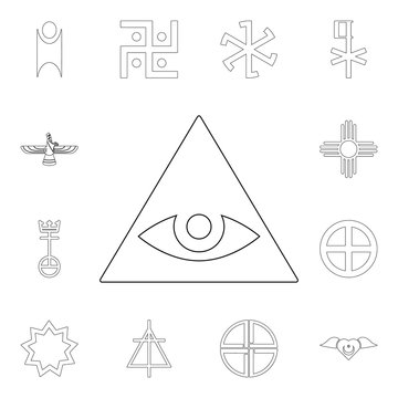 religion symbol, caodaism outline icon. element of religion symbol illustration. signs and symbols icon can be used for web, logo, mobile app, ui, ux