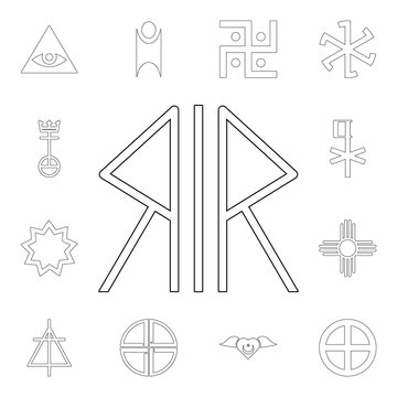 religion symbol, nordic paganism outline icon. element of religion symbol illustration. signs and symbols icon can be used for web, logo, mobile app, ui, ux