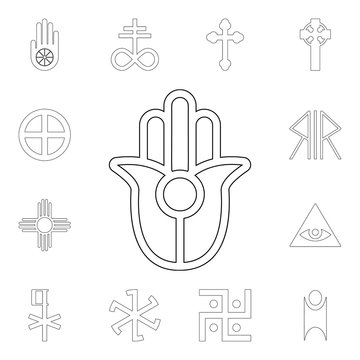 religion symbol, semitic, neopaganism outline icon. element of religion symbol illustration. signs and symbols icon can be used for web, logo, mobile app, ui, ux