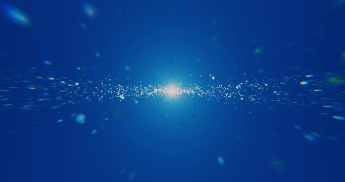 Abstract animation of movement to the light with the effect of dispersion.