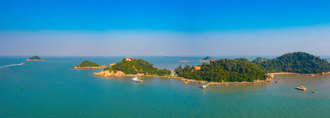 Panoramic view of Jiuzhou Island in Zhuhai, Guangdong Province