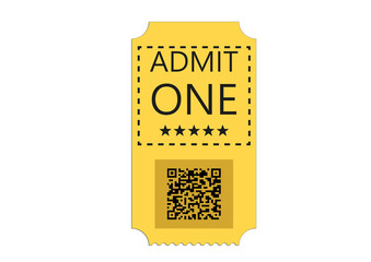 Illustration of cinema ticket on white background