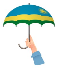 Rwanda flag umbrella