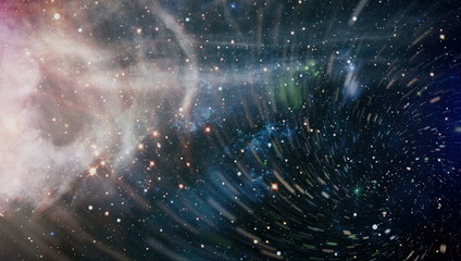 Chaotic space background. planets, stars and galaxies in outer space showing the beauty of space...