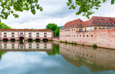 View on Barrage Vauban in La Petite France district in Strasbourg, France