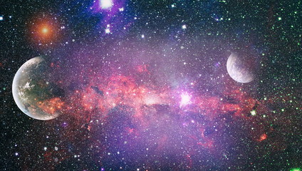 Futuristic abstract space background. Night sky with stars and nebula. High quality space...