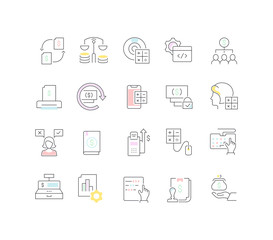 Collection Linear Icons of Accounting