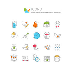 Set of Business in Agriculture Icons