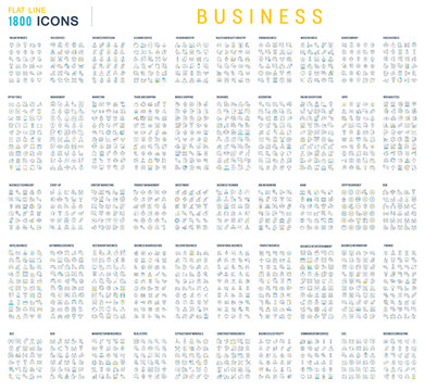 Collection of Linear Business Icons