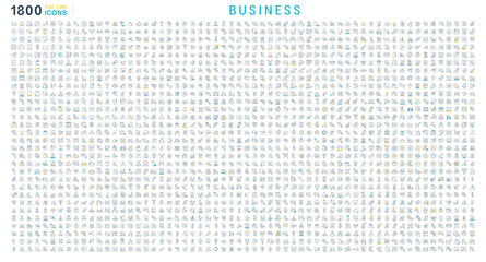 Collection Linear Icons of Business
