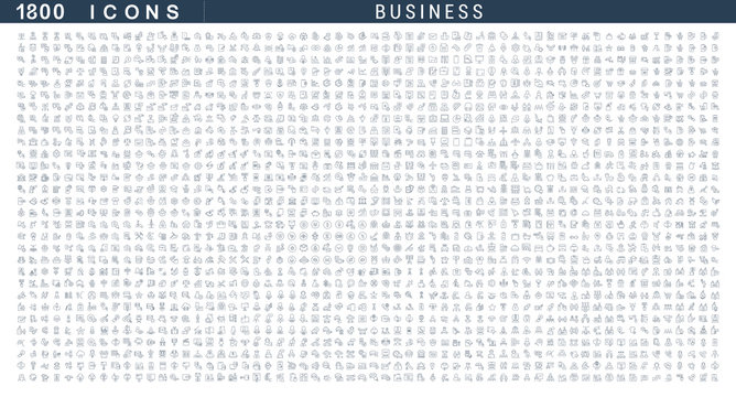 Set Linear Icons of Business