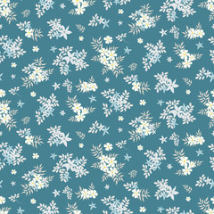 Fashionable pattern in small flowers. Floral seamless background for textiles, fabrics, covers, wallpapers, print, gift wrapping and scrapbooking. Raster copy.