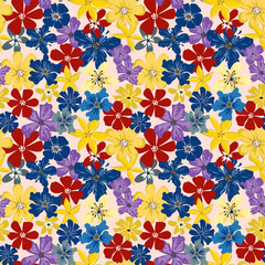 Fashionable pattern in small flowers. Floral seamless background for textiles, fabrics, covers, wallpapers, print, gift wrapping and scrapbooking. Raster copy.