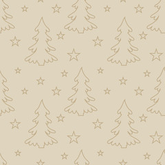 Seamless christmas tree pattern. Background merry christmas textiles, fabrics, cotton fabric, covers, wallpaper, print, gift wrapping, postcard, scrapbooking. Raster copy.