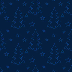 Seamless christmas tree pattern. Background merry christmas textiles, fabrics, cotton fabric, covers, wallpaper, print, gift wrapping, postcard, scrapbooking. Raster copy.