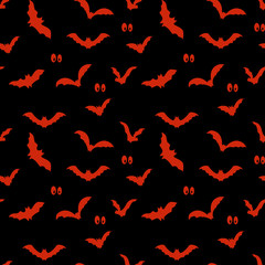 Vector seamless pattern with Halloween. Seamless background for textiles, fabrics, covers, wallpapers, print, gift wrapping and scrapbooking.