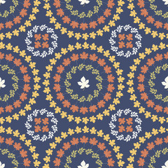 Seamless leaf autumn pattern. Background in small leaves set textiles, fabrics, cotton fabric, covers, wallpaper, print, gift wrapping, postcard, scrapbooking. Raster copy.