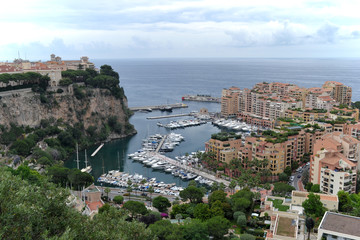 Monaco coast summer yachts
