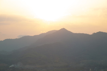 Nature landscape morning sunrise on mountain