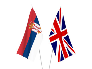 Fototapeta na wymiar Great Britain and Serbia flags