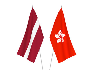 Latvia and Hong Kong flags
