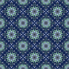 PrintGeometric floral tile pattern, seamless vector repeat, moroccan tile design
