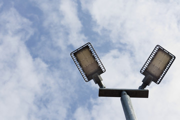 Double large  lamps in blue sky