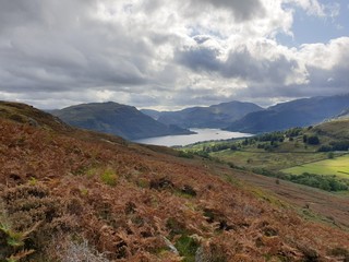 landscape with mountains and blue sky
