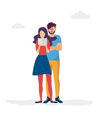 People reading book. Flat style. Vector