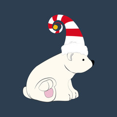 Bear in christmas costume illustration