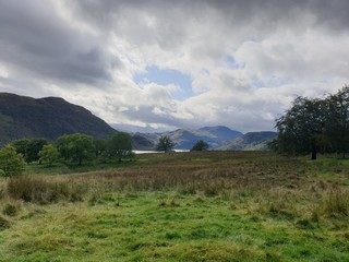 landscape with mountains and clouds