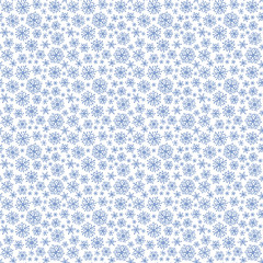 Christmas seamless doodle pattern with snowflakes