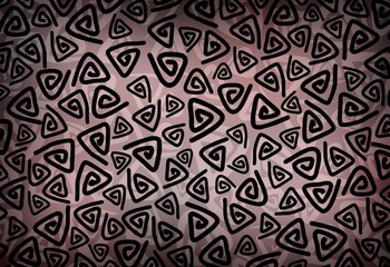 Loops geometric pattern. Gleam brown texture. Dark vignette. Chocolate color.