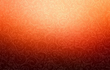Twirls plexus pattern on orange red brown gradient background.