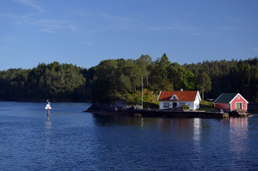 Tourism vacation and travel. On the board of Flam - Bergen ferry. Sognefjord, Norway, Scandinavia.