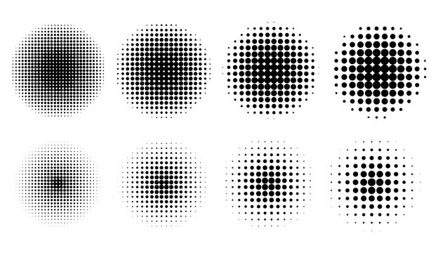 Halftone Set Placed on a white background Can expand, vector.