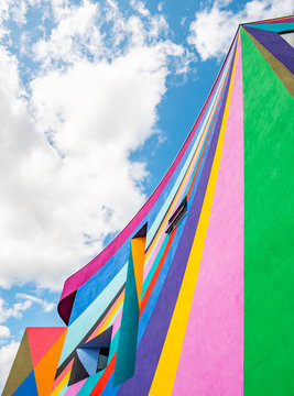 Towner Art Gallery, Eastbourne, England.	 The mural artwork by artist Lothar Gotz adorning the exterior of Eastbourne's Towner Art Gallery.