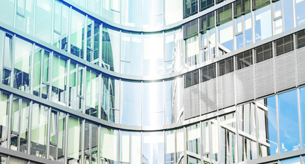 glass facade of modern office building - abstract business background  -