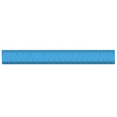 Ruler blue realistic vector illustration isolated