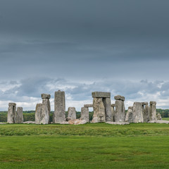 Stonehenge on a cloudy and windy day
