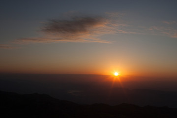 sunset in the mountains