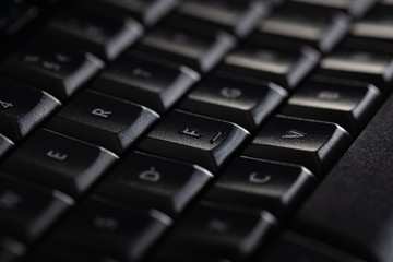 Close-up of a black keyboard