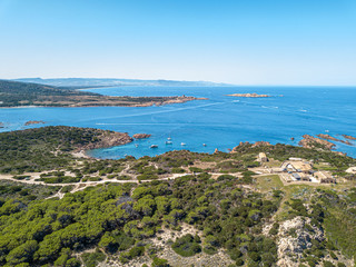 Fototapeta na wymiar Sardinian coast and sea, aerial view