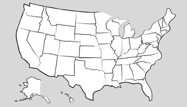 Map painting usa map vector illustration.