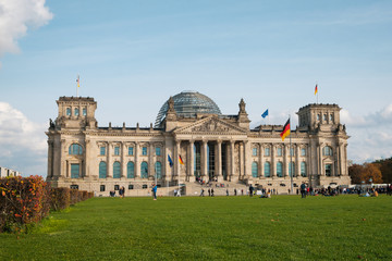 Fototapeta na wymiar The Reichstag building, german parliament , Bundestag in Berlin