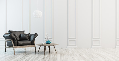 Luxury Modern Living Room, 3d rendering illustration