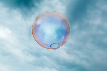 A bubble floating in the air