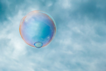A bubble floating up to the sky